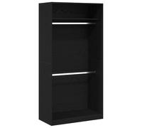 Armoire Dressing Noir Dab 100 x 50 x 200 cm Matériau à base de bois | Autonome, polka MDF, résistant à la température, entretien facile, chambre à coucher