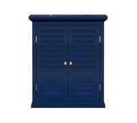 Armoire - Elegant Home Fashions - Murale 2 Portes Lamelles Bleu Marine - rangement pratique - design moderne - bois durable