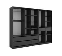Armoire Vicco Elmo Anthracite 100x200cm 3 pièces, Model 61349