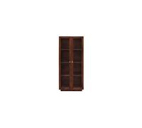 Armoire en bois de manguier marron, 2 portes, penderie, 4 étagères - Chehoma, Farrah - 80x40x180 cm