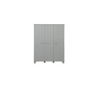 Armoire en bois de pin gris, 3 portes, avec penderie, 6 étagères - Woood, Dennis - 158x55x202 cm