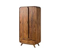 Armoire en Bois de Sheesham 90x45x180 Marron Clair laqué Mailand #110