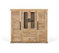 Armoire en bois massif - Giner y Colomer - 4 portes - 2 portes en verre - Tiroirs inférieurs