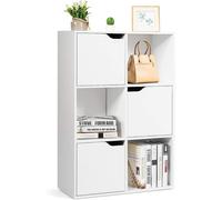 Armoire en bois pour le salon, étagère cubique avec grand espace de rangement, étagère de bureau avec portes et compartiments divisés, étagère autonome pour salon, chambre d'enfant, bureau, salle d'ét