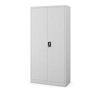 Armoire en métal Domator - 185 x 90 x 45 cm - Armoire de classement verrouillable avec tringle à vêtements, revêtement par pulvérisation - Armoire de rangement - Gris RAL 7035