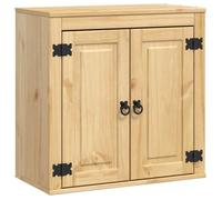 vidaXL Armoire Ski – Pin massif 60 x 32 x 60 cm – 1 étagère, 2 portes – Brun miel