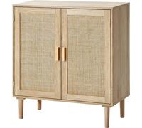 Armoire en rotin Commode en rotin avec 2 portes magnétiques - Réglable - Meuble d'entrée - Solution de rangement moderne pour votre maison