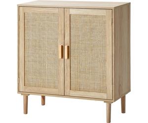 Armoire en rotin Commode en rotin avec 2 portes magnétiques - Réglable - Meuble d'entrée - Solution de rangement moderne pour votre maison