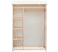 Armoire en tissu et pin - 110 x 40 x 170 cm - Avec tringle à vêtements et 5 étagères - Penderie moderne pour chambre à coucher, dressing, espace de rangement compact - Système de rangement