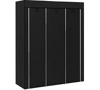 Armoire en tissu pliable - Armoire portable - 8 compartiments, 2 barres de penderie - 125 x 43 x 162,5 cm - Noir