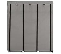 Armoire en tissu - vidaXL - 150x45x175 cm - Gris - Compartiments multiples - Barres de suspension - Tissu intissé