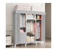 Armoire en Toile Portable avec housse, Armoire penderie Mobile Dressing avec roulettes, Armoire de Rangement avec Tringle de Suspension et étagères, pour Chambre, Maison, Appartement et dortoir
