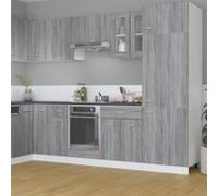 vidaXL Armoire en verre suspendue ""Lyon"" Sonoma gris