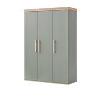 Armoire Enfant ?jimmy? ? 3 Portes ? Poignées En Bois Massif Sauge TU