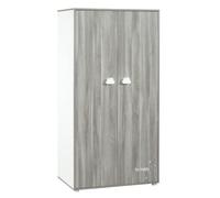 Armoire Enfant | Meuble Rangement Enfant 2 Portes | Boutons Nuage Décor Be Happy | 85 x 175 x 56 cm | Fabriqué en France | Babyprice par Sauthon