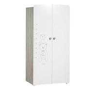 Armoire Enfant | Meuble Rangement Enfant 2 Portes | Melamine Blanc | 85 x 175 x 56 cm | Fabriqué en France | Babyprice par Sauthon