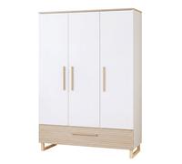 Armoire Enfant 'noah' 3 Portes ? Fraisages De Haute Qualité Blanc - Chêne Tristan TU
