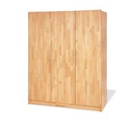 Pinolino Armoire Natura grande - massif hêtre huilé - L141 x P63 x H182 - Beige