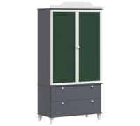 Armoire Enfant ROROS Grise Et Blanche, Rangement Créatif | Bois d'ingénierie, portes à charnières, étagères, poignées à boutons, tableau noir, intérieur, chambre