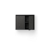 Armoire Etagère Haute Avec Portes Frêne Noir