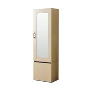 Armoire étroite avec miroir et tringle à vêtements extensible 54 cm | Penderie avec compartiment rabattable et étagères pour couloir, chambre à coucher, couloir, 54 cm, gain de place