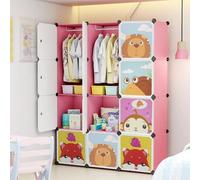 Armoire extensible pour vêtements pour enfants, avec portes et cintres