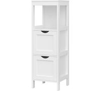 Armoire Famanu avec 4 étagères en bois - Armoire d'angle, meuble de rangement médical - Blanc