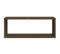 Armoire Flottante pour chambre, Cuisine Brun - LEMON® Lot de 2 Étagères murales cube - Chêne Marron - Bois d’ingénierie 388 - Soldes