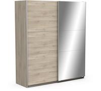 Armoire GHOST - Décor chêne kronberg - 2 Portes coulissntes + miroir - L.178,1 x P.59,9 x H.203 cm - DEMEYERE