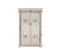Armoire - Giner y Colomer - Bois de manguier - Blanc vieilli - 2 portes - 203x120x50 cm