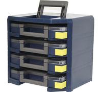 Armoire HandyBoxxserPolypropylène avec 4 valises de rangement bleu raaco