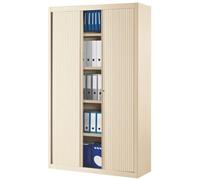 Armoire haute à rideaux monoblocs Eco-conçues 198 x 120 cm - beige-beige