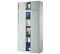 Armoire haute à rideaux monoblocs Eco-conçues 198 x 120 cm gris clair-gris clair