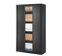 Armoire haute à rideaux monoblocs Eco-conçues 198 x 120 cm noir-noir