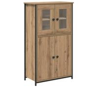 Armoire haute contemporaine - vidaXL - Chêne artisanal - Bois d'ingénierie - 62x32x106,5 cm - 4 portes