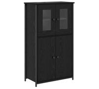 Armoire haute contemporaine - vidaXL - Chêne noir - Bois d'ingénierie - 62x32x106,5 cm - 4 portes - Poids maximal 60 kg