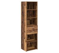 Armoire haute en bois d'ingénierie - vidaXL - 50x42 5x185 cm - Bois ancien - Avec tiroir - Poids maximal 60 kg