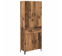 Armoire haute en bois d'ingénierie - vidaXL - Bois vieilli - 69,5 x 34 x 180 cm - Tiroir intégré - 2 portes