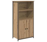 Armoire haute en bois d'ingénierie - vidaXL - Chêne artisanal - 62x36x121,5 cm - 2 portes - Poids maximal 60 kg