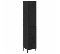 Armoire haute en bois d'ingénierie - vidaXL - Chêne noir - 34,5x34x180 cm - Avec tiroir - 1 porte à charnières