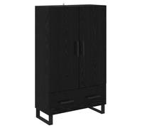 Armoire haute en bois d'ingénierie - vidaXL - Chêne noir - 69,5 x 30 x 115 cm - Avec tiroir - 2 portes