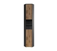 Armoire haute Irma, 33x192cm avec 2 portes, Anthracite/Chêne de force doré, Vicco 54775