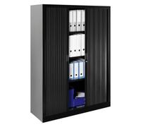 Armoire haute métal monobloc corps tôle acier H160 x L 120 cm à rideaux non feu - noir