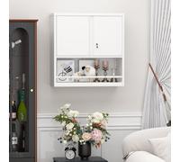 Armoire haute métallique blanche avec 2 portes et étagères réglables, armoire de rangement en acier pour la cuisine, le salon, la salle à manger et le bureau