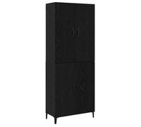 Armoire haute moderne - vidaXL - Chêne noir - 69,5x34x180 cm - Bois d'ingénierie - 4 portes - Étagères robustes