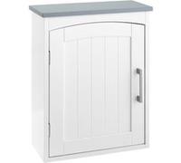 Kleankin Armoire Murale WC Suspendue Blanche avec Porte et Étagère Réglable Aosom France