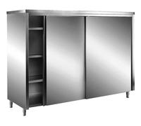 Armoire haute Saro avec 2 portes coulissantes et 3 étagères 1000 x 600 x 2000 mm