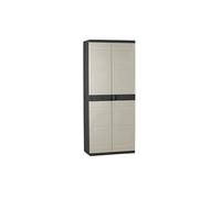 Armoire haute Titanium 2 portes 4 étagères réglables 70x44x176 cm