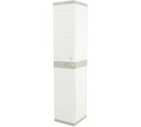 Plastiken Armoire haute 1 porte 180 x 35 cm Plastique blanc avec penderie et 2 étagères