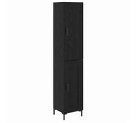 Armoire haute - vidaXL - armoire colonne - bois d'ingénierie - chêne noir - 34,5 x 34 x 180 cm - 2 portes à charnières{owt73e}